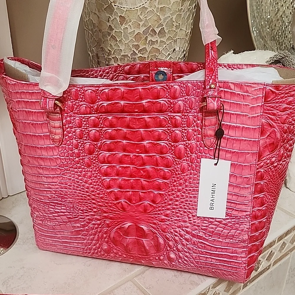 🛍🩷 BRAHMIN APRIL PINK COSMO TOTE & VERONICA WALLET 🩷🛍